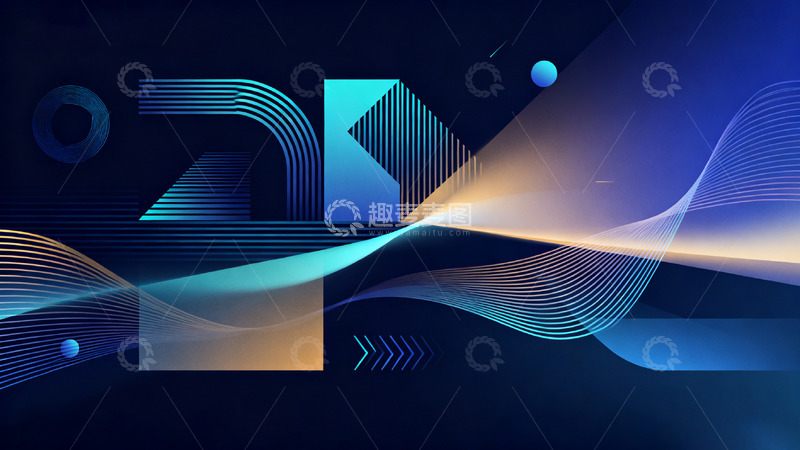 高清大图下载【趣麦麦图】-科技感现代抽象艺术设计