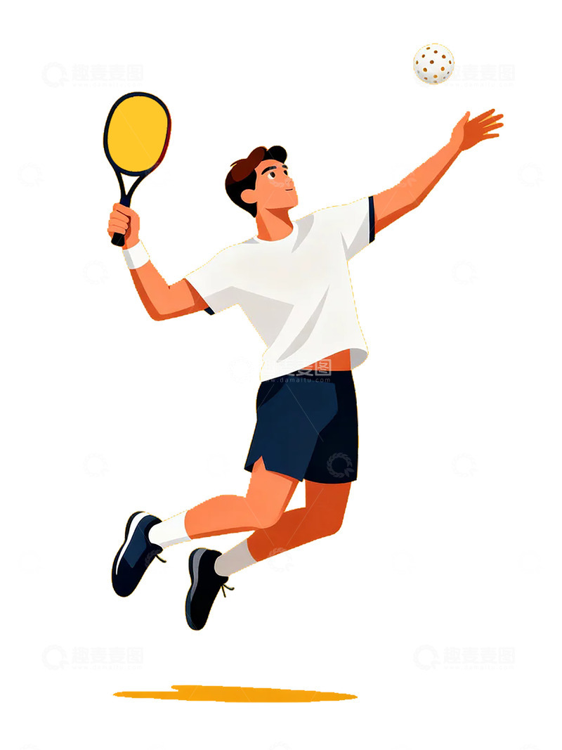 高清大图下载【趣麦麦图】-运动风格男子网球插画