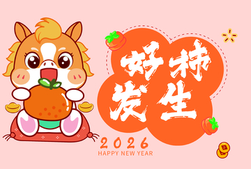 卡通牛年贺岁喜庆海报设计素材