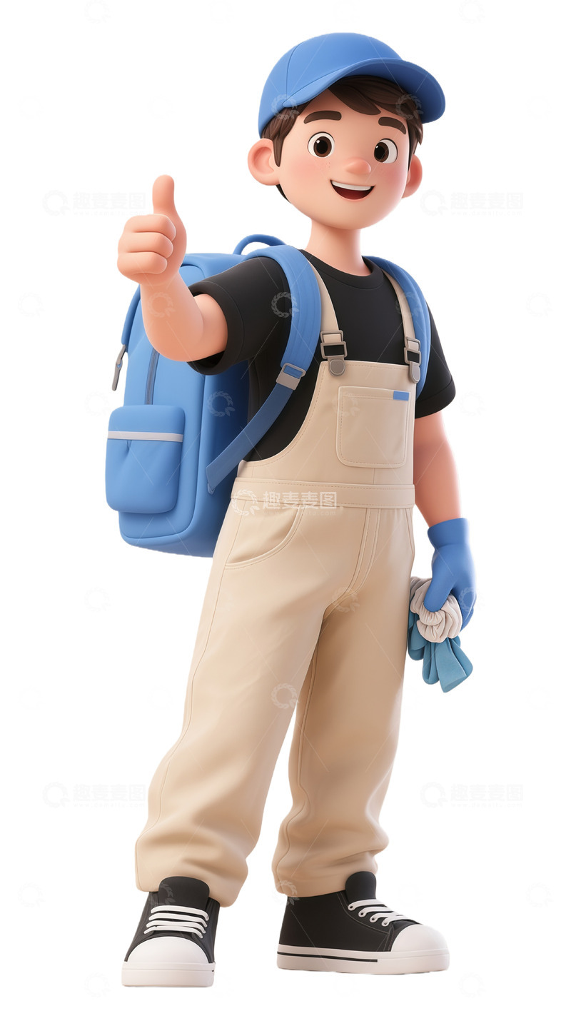 高清大图下载【趣麦麦图】卡通工人形象设计素材男生
