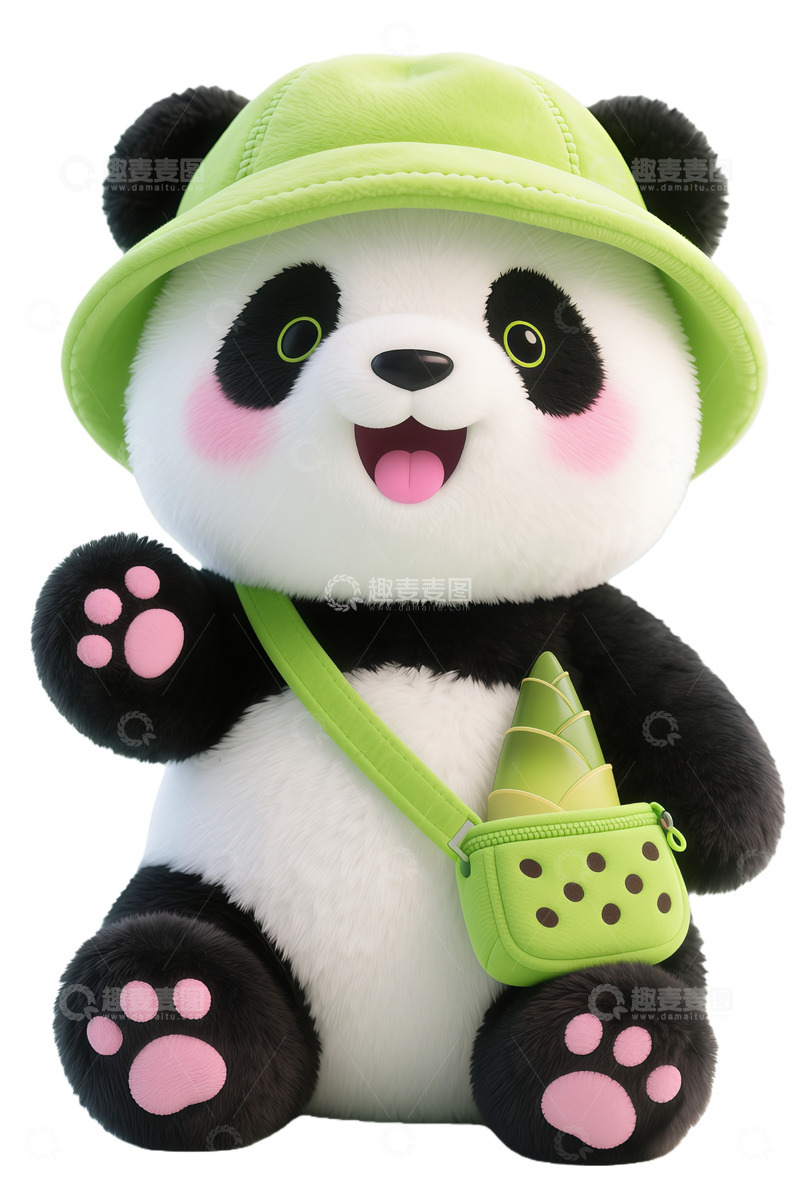 高清大图下载【趣麦麦图】可爱熊猫玩偶摆件