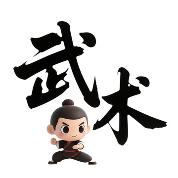 武术字体免抠卡通元素
