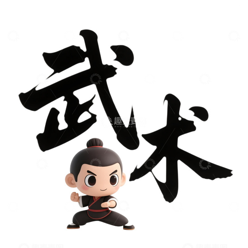 高清大图下载【趣麦麦图】-武术字体免抠卡通元素