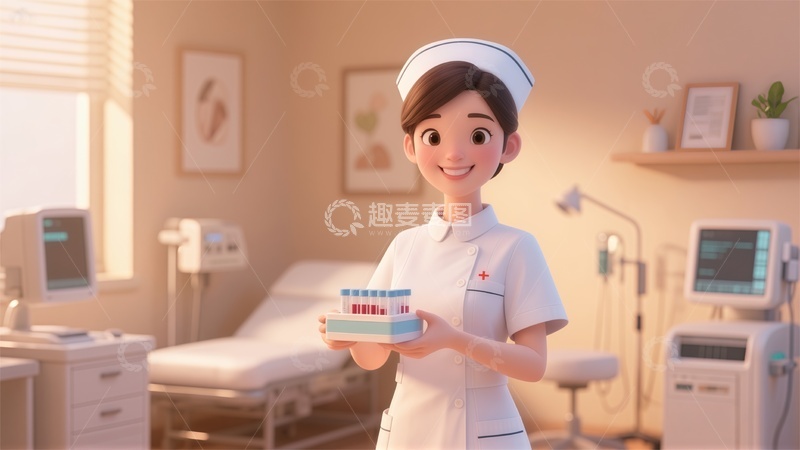 高清大图下载【趣麦麦图】卡通护士病房工作场景