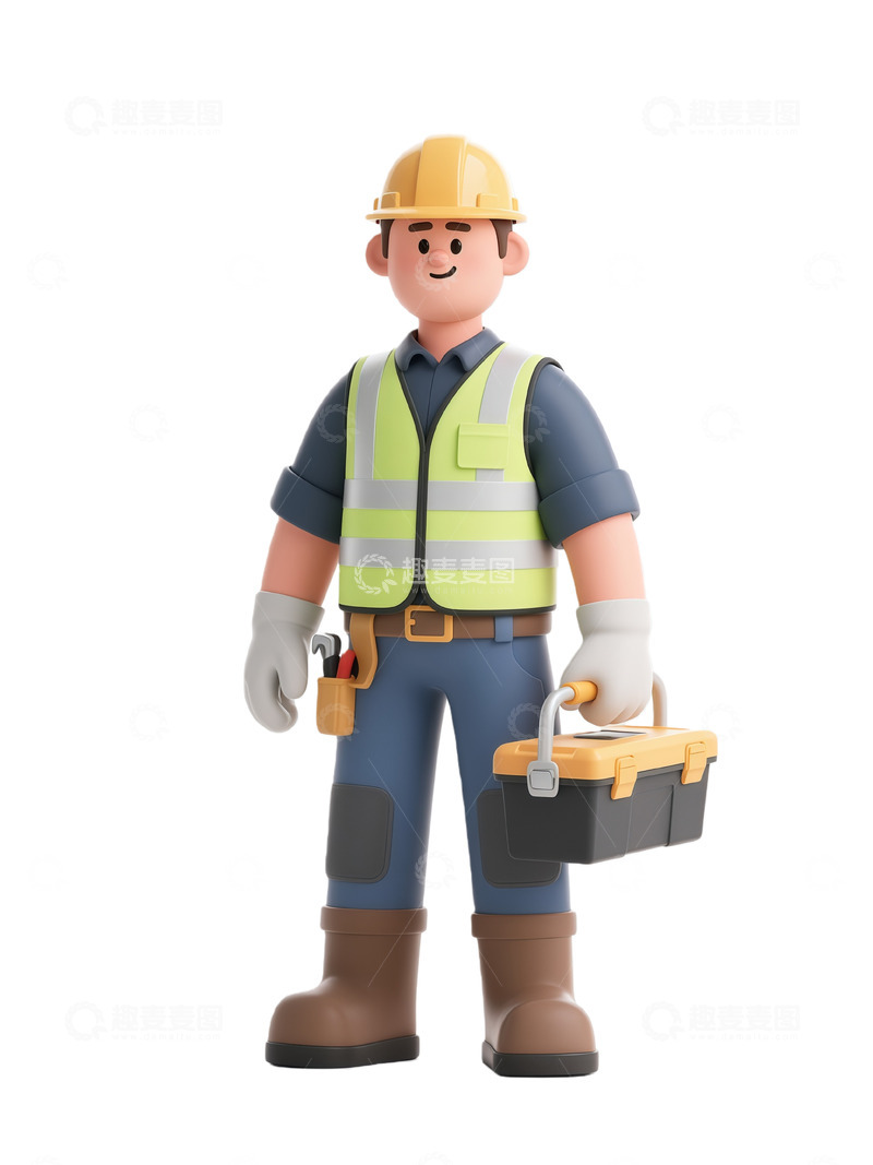 高清大图下载【趣麦麦图】卡通工人形象设计素材
