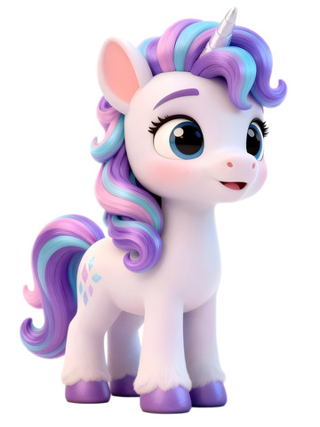 卡通独角兽玩具插画