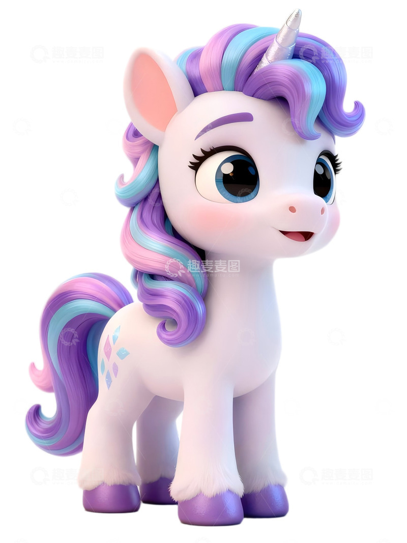 高清大图下载【趣麦麦图】卡通独角兽玩具插画