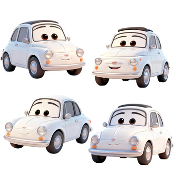 可爱卡通汽车插画设计素材