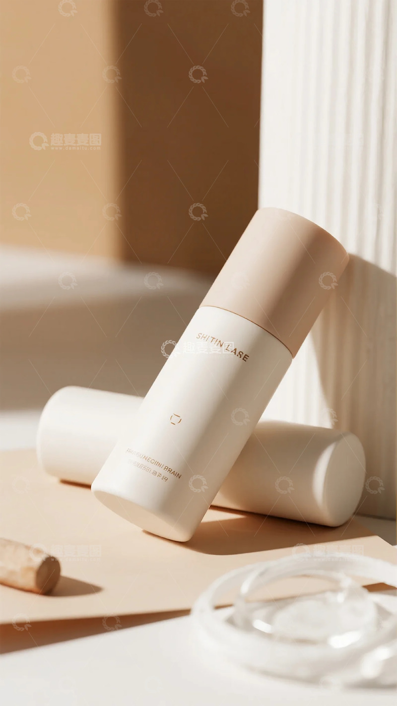 高清大图下载【趣麦麦图】简约护肤产品展示