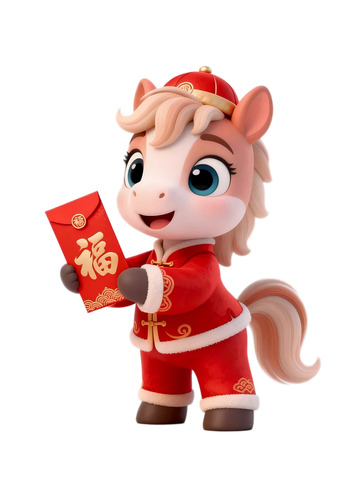 可爱马儿新年祝福动画角色