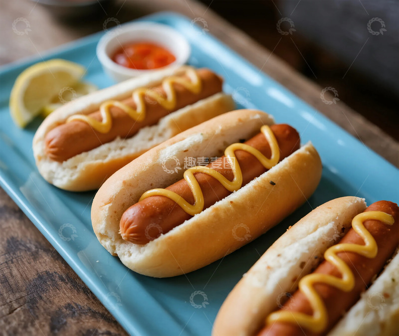 高清大图下载【趣麦麦图】美食摄影热狗餐盘展示