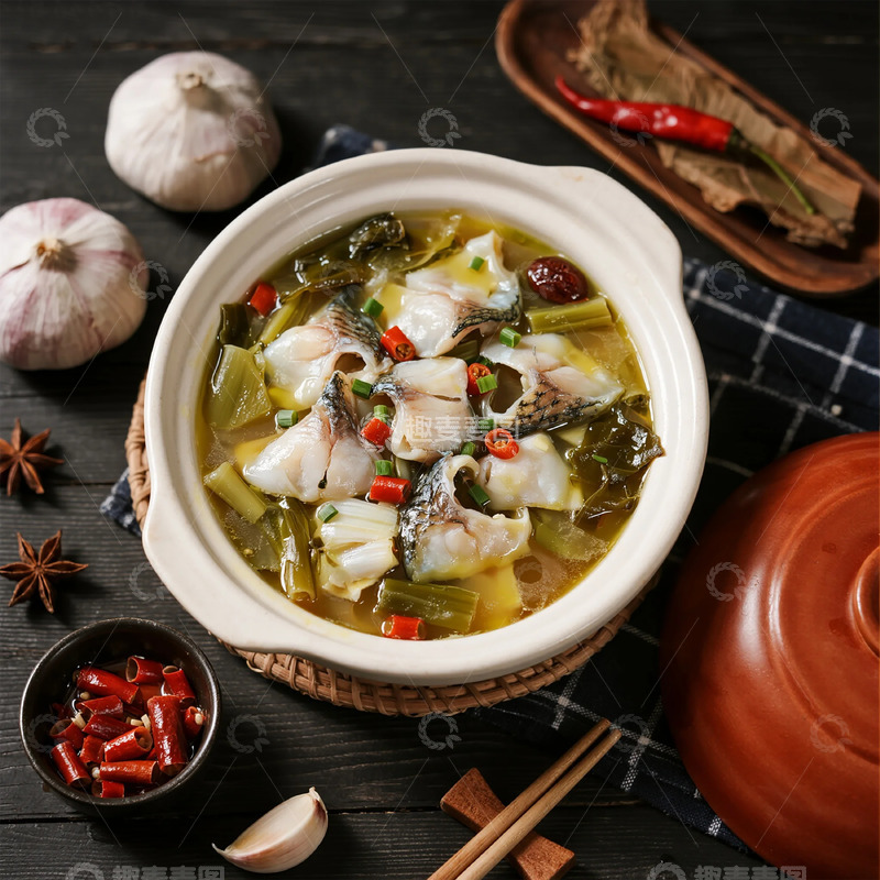 高清大图下载【趣麦麦图】中式美食酸菜鱼摄影图