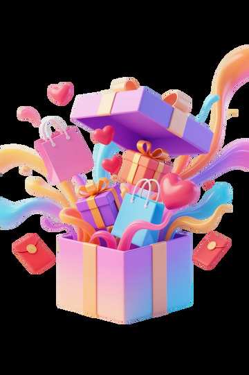 彩色礼盒节日庆祝插画