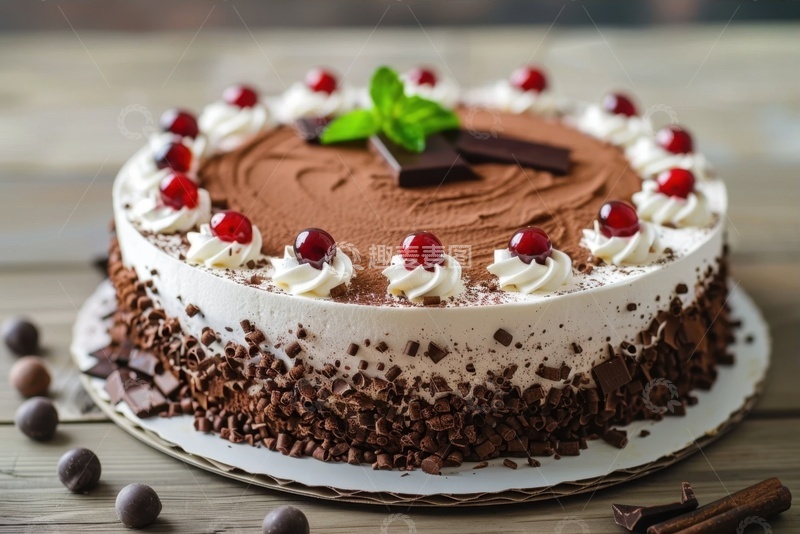 高清大图下载【趣麦麦图】奶油巧克力生日蛋糕