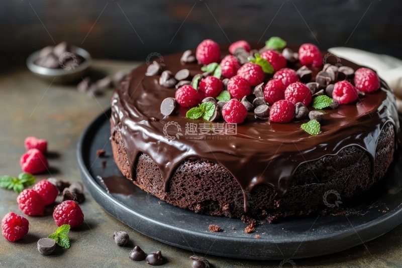 高清大图下载【趣麦麦图】水果巧克力蛋糕