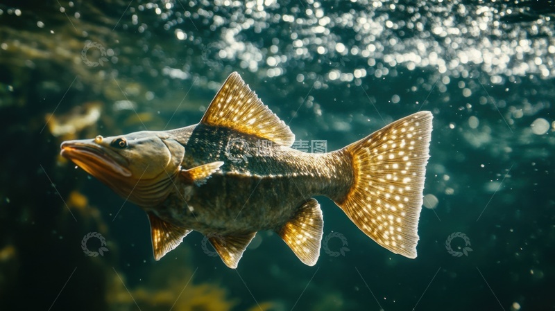 高清大图下载【趣麦麦图】大海里一条游泳的鱼