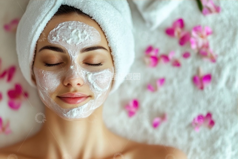 高清大图下载【趣麦麦图】躺下来敷面膜的女士