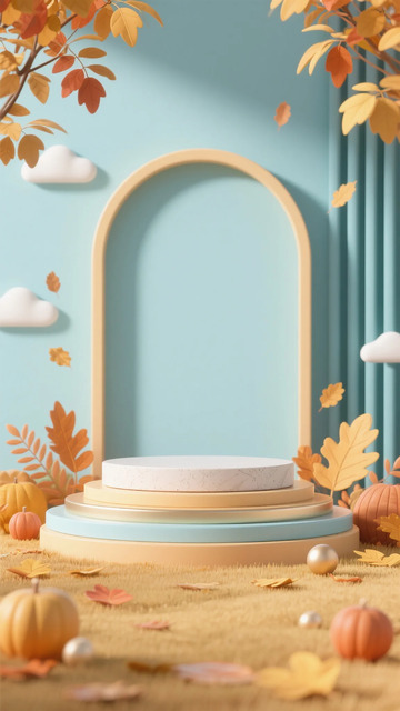 秋季丰收场景展示台设计
