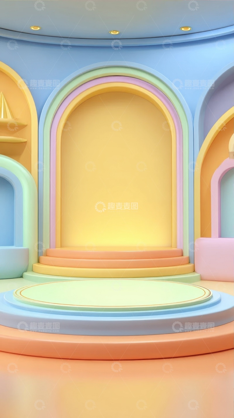 高清大图下载【趣麦麦图】圆弧形展台展厅