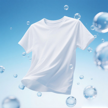 清新气泡白色T恤广告设计素材