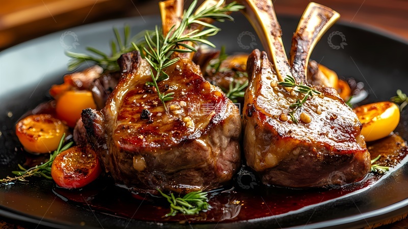 高清大图下载【趣麦麦图】精致羊排美食摄影