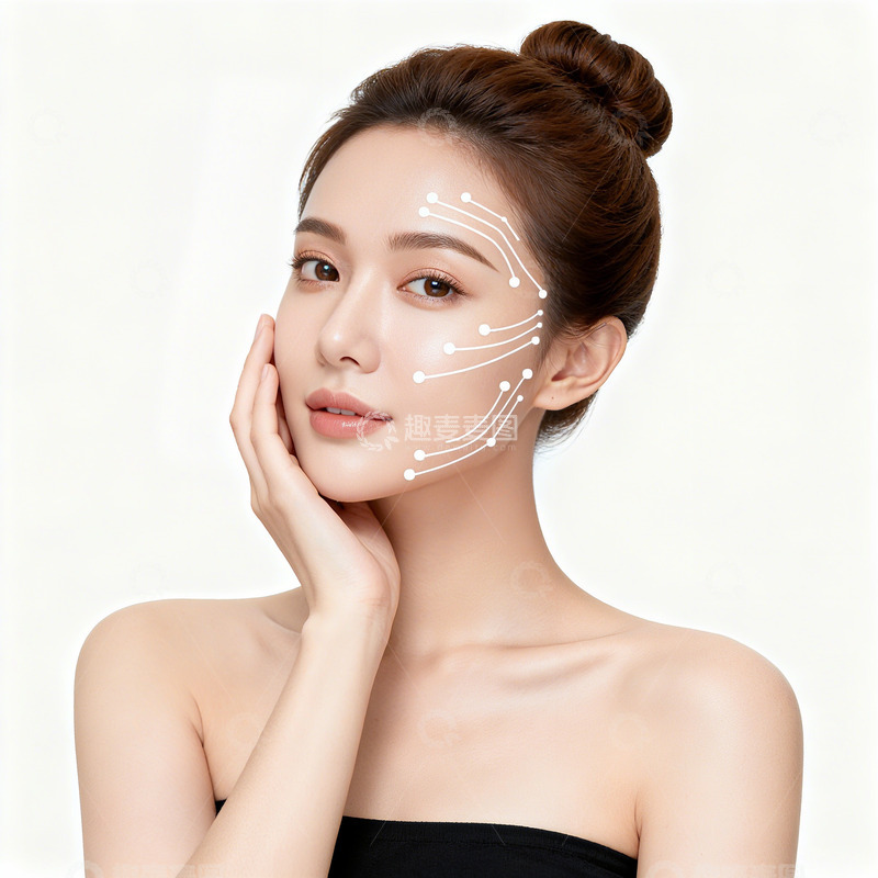 高清大图下载【趣麦麦图】护肤美容面部护理女模特