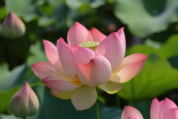 盛开的重瓣荷花花朵