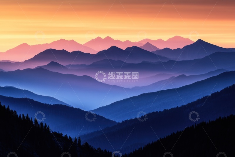 高清大图下载【趣麦麦图】云雾远山自然美景