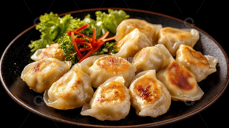 高清大图下载【趣麦麦图】金黄煎饺美食摄影