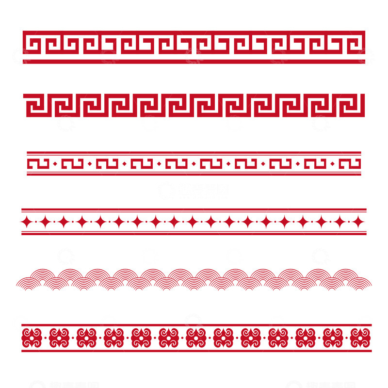中式传统图案边框装饰设计素材