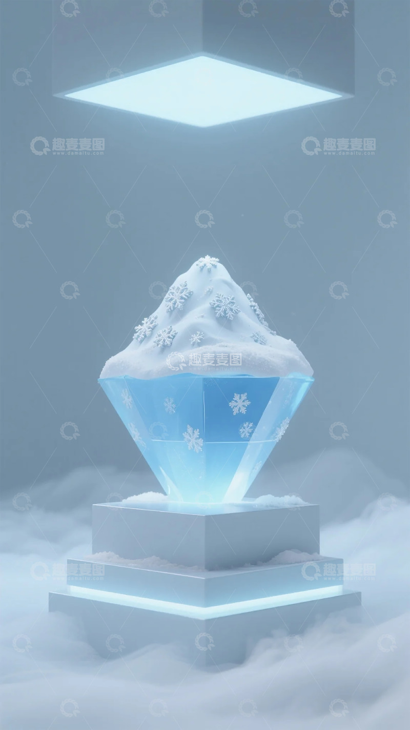 高清大图下载【趣麦麦图】冰雪水晶山展示艺术装置