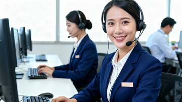 客服中心工作人员职业女性工作照