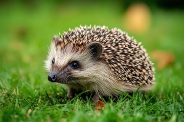 草地上的一只小刺猬