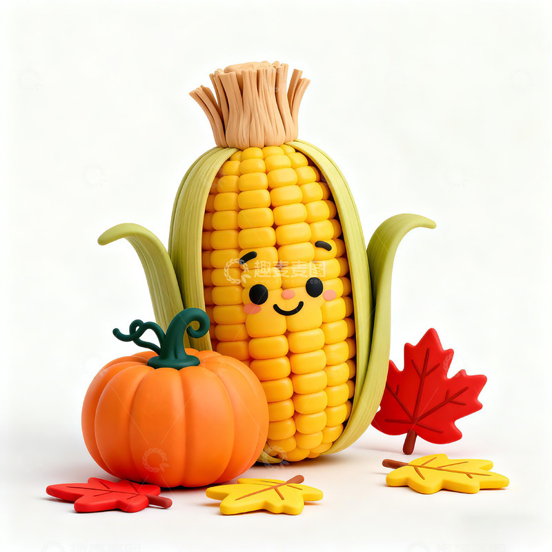 高清大图下载【趣麦麦图】卡通秋日节庆装饰元素组合