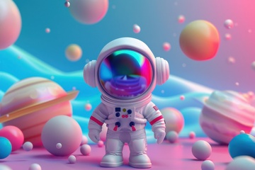 宇航员星球动漫场景