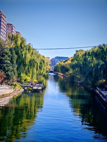 城市河景秋意浓