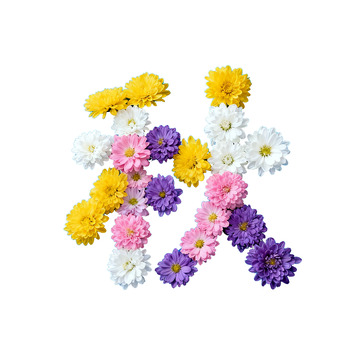 创意汉字秋拼贴画