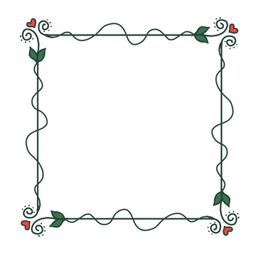 简约花藤边框装饰素材
