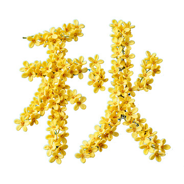 1创意汉字秋拼贴画