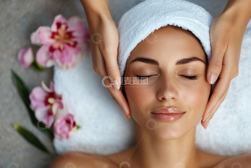 高清大图下载【趣麦麦图】做脸部按摩的一位美女