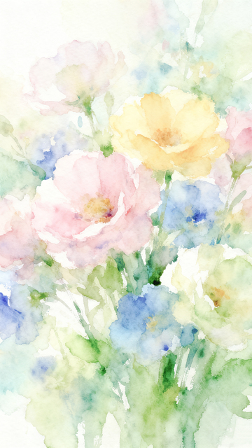 水彩花卉装饰画背景素材