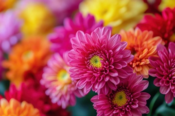 盛开的玫红色菊花花卉