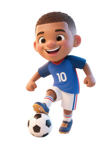 卡通足球小将创意插画设计素材