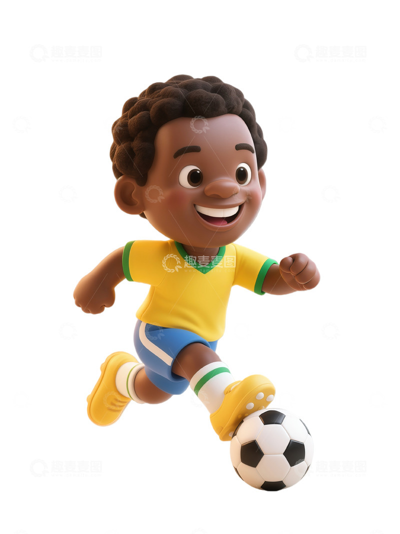 高清大图下载【趣麦麦图】卡通足球少年运动形象设计素材
