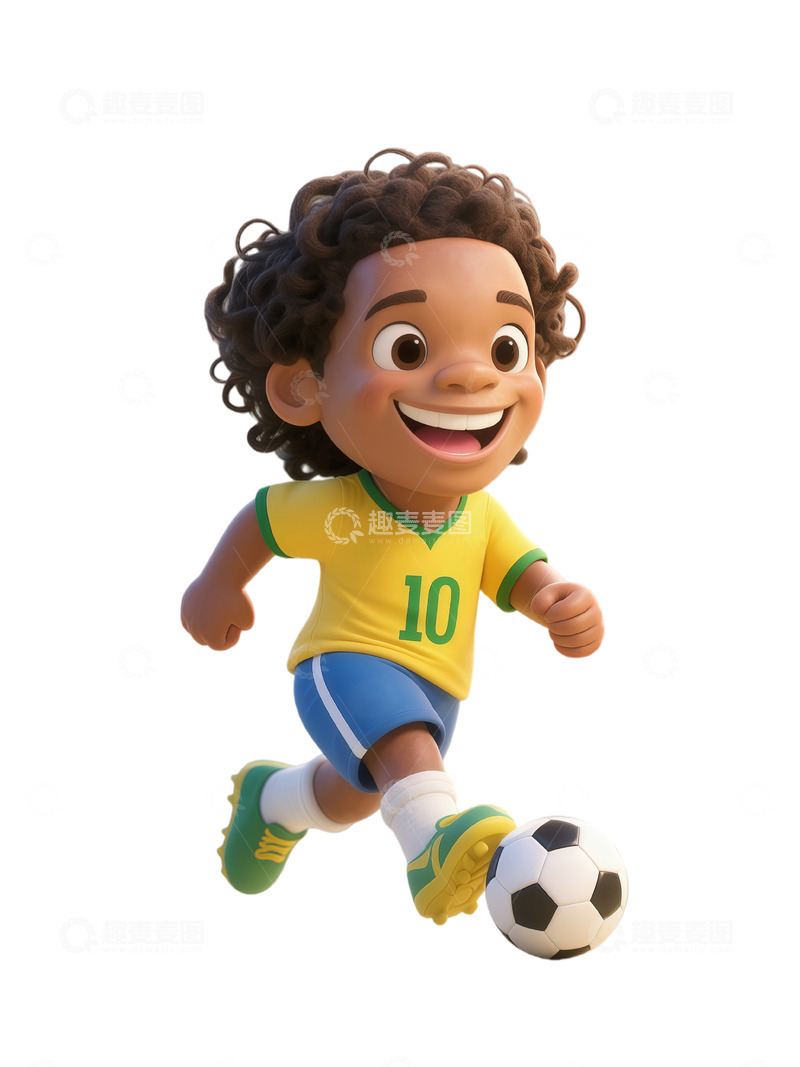 高清大图下载【趣麦麦图】卡通足球小将运动形象