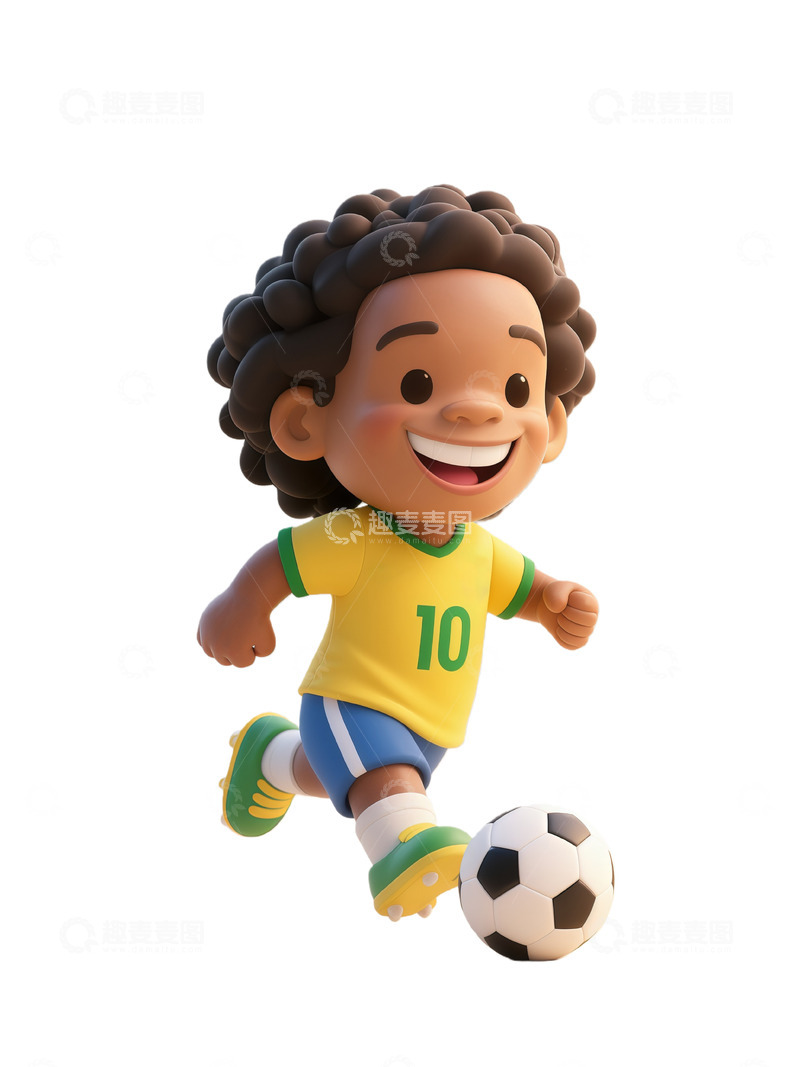 高清大图下载【趣麦麦图】卡通足球小将动画形象设计素材