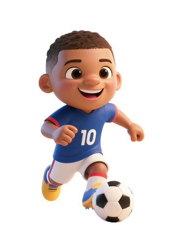 卡通足球少年运动形象