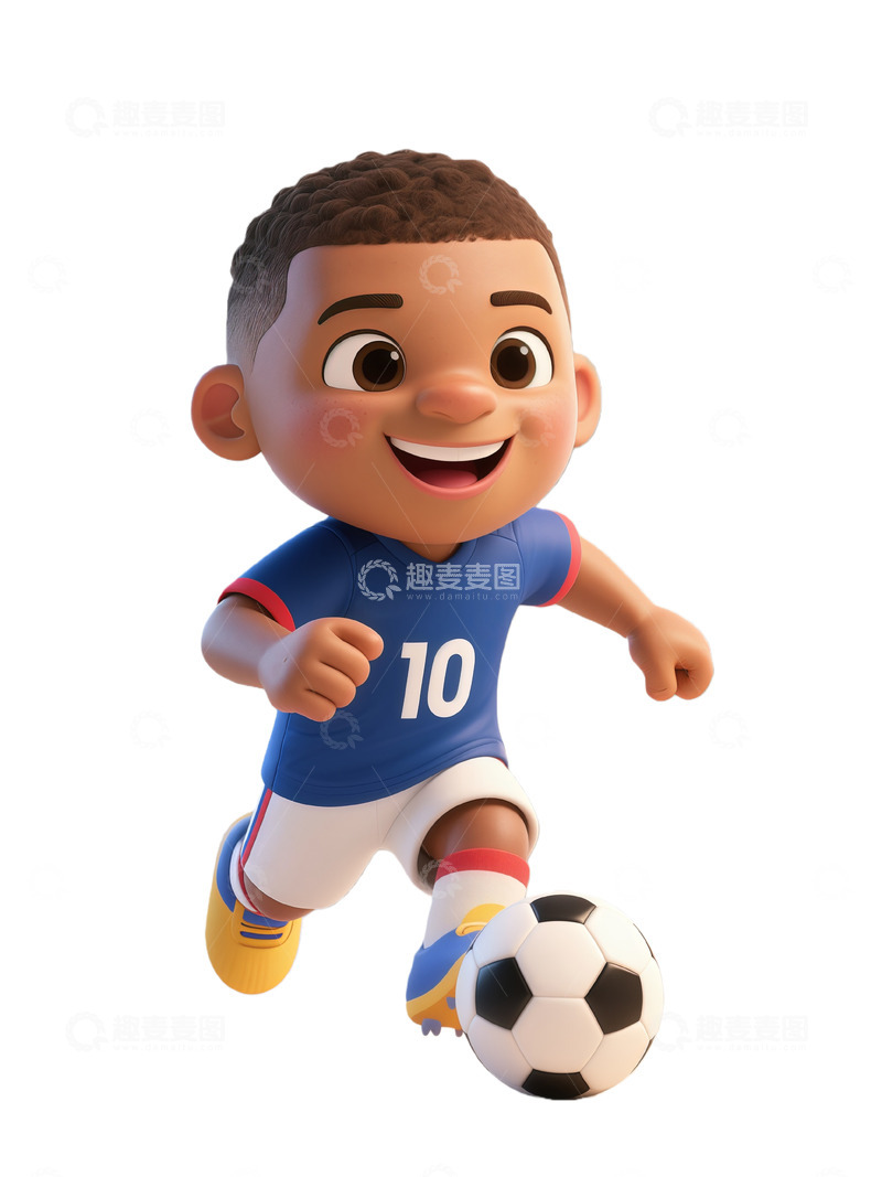 高清大图下载【趣麦麦图】卡通足球少年运动形象