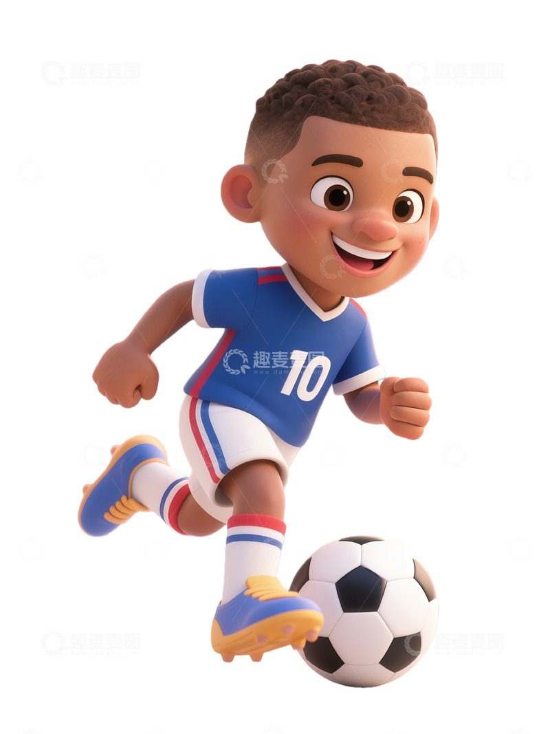 高清大图下载【趣麦麦图】卡通足球小将运动3D模型