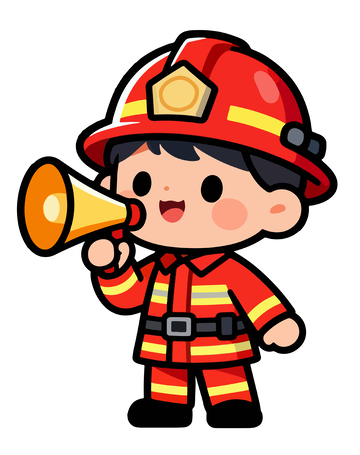 卡通消防员宣传插画